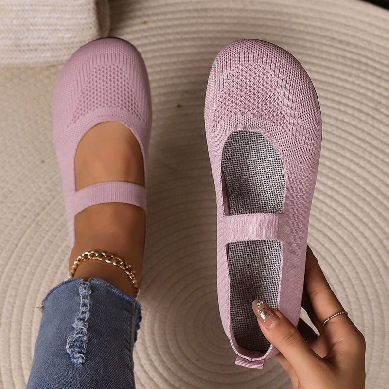 🔥VENTE CHAUDE🔥 Ballerines en tricot respirant pour femme – Douces et respirantes, confortables même après de longues promenades👟🌬️