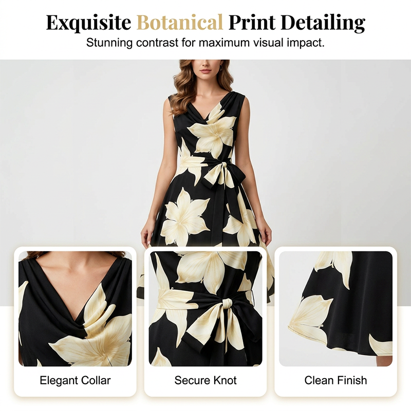 ⏳Spécial à durée limitée⏰Robe sans manches à imprimé floral pour femme👗