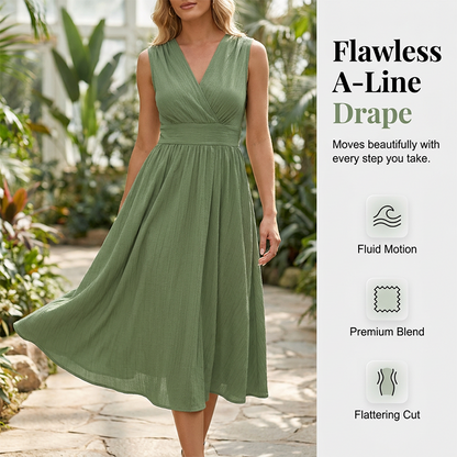 🔥 Le look le plus tendance de cet été ! Robe Élégante Sans Manches Col V pour Femme