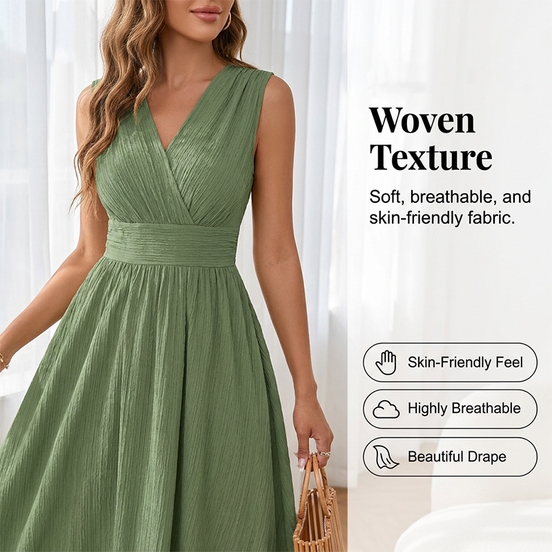 🔥 Le look le plus tendance de cet été ! Robe Élégante Sans Manches Col V pour Femme