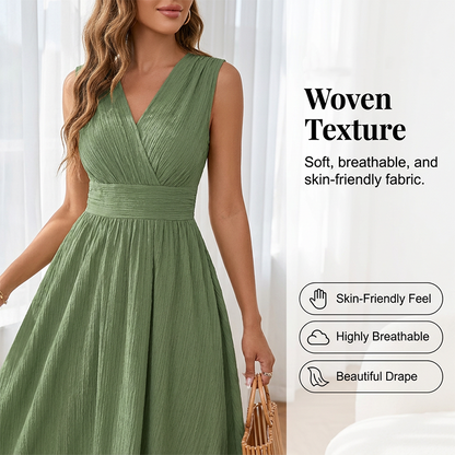 🔥 Le look le plus tendance de cet été ! Robe Élégante Sans Manches Col V pour Femme