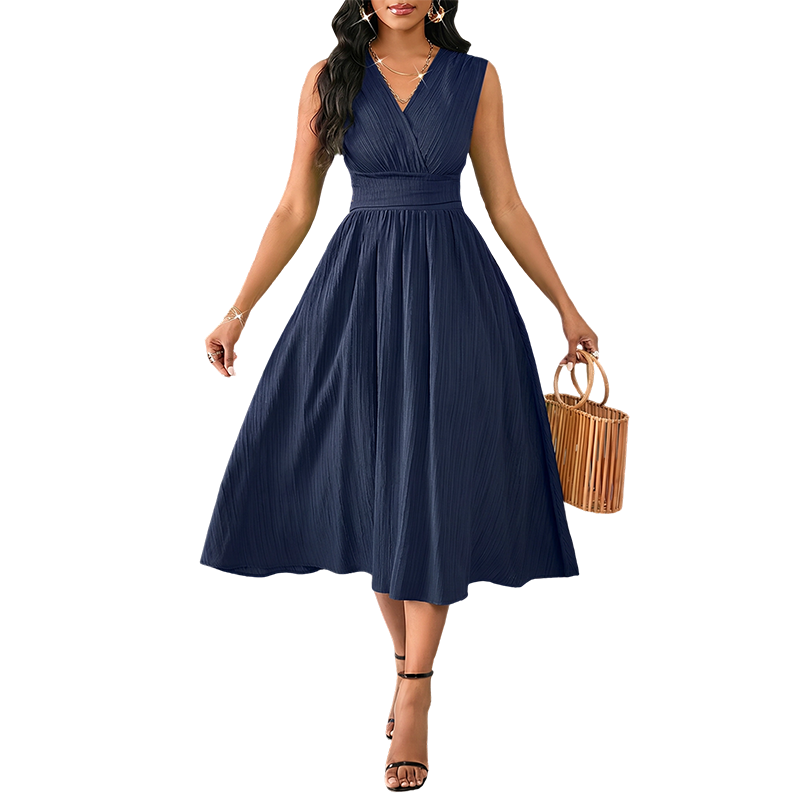 🔥 Le look le plus tendance de cet été ! Robe Élégante Sans Manches Col V pour Femme