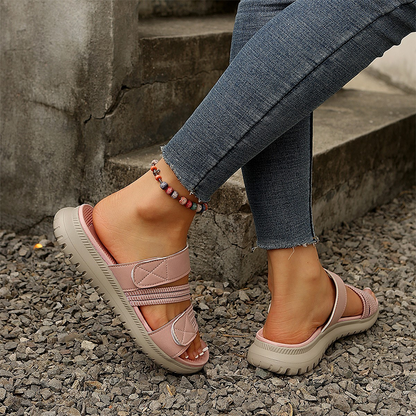 🔥 Le look le plus tendance de cet été !！Sandales plates décontractées à lanières multiples pour femme