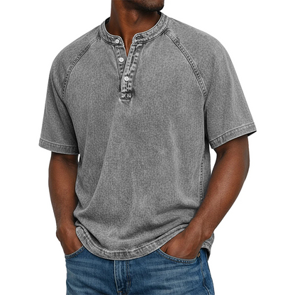 ⭐ Plus de 5.000 avis positifs ! Chemise décontractée à manches courtes et col mao pour homme