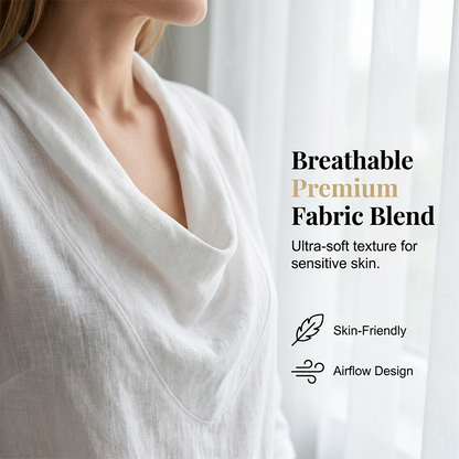 ☀️ Le best-seller de l'été 2026 est arrivé ! Blouse à manches 3/4 et col drapé pour femme