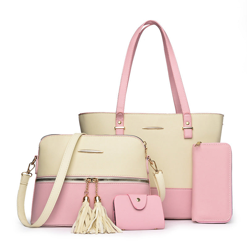 👜 Lot de 4 sacs fourre-tout 4-en-1 au motif color block ✨ Le lot de sacs à main dont toutes les femmes ont besoin