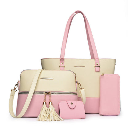 👜 Lot de 4 sacs fourre-tout 4-en-1 au motif color block ✨ Le lot de sacs à main dont toutes les femmes ont besoin