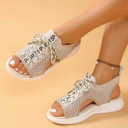 ☀️ Le best-seller de l'été 2026 est arrivé ! Sandales compensées femme en maille respirante, bout ouvert