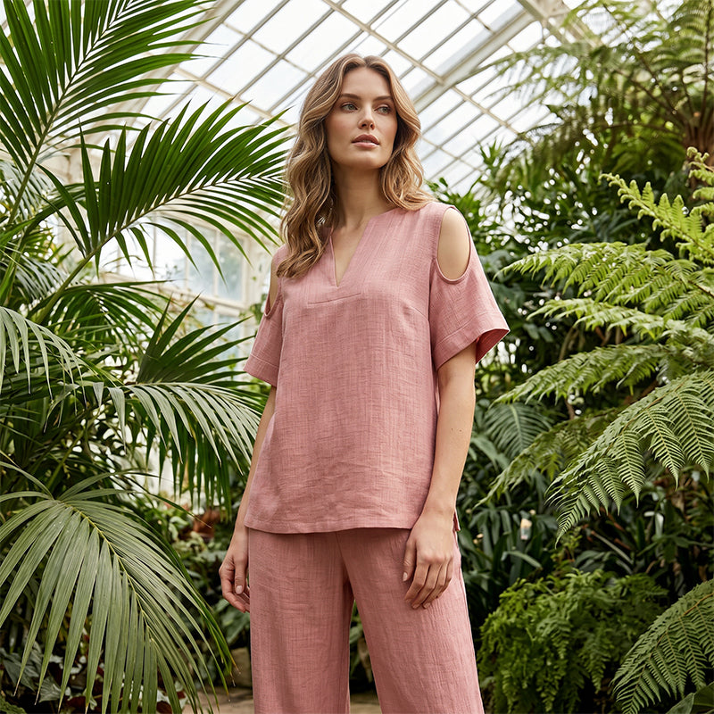 ⏳ Dernière heure – -50% se termine ! Ensemble tunique et pantalon coupe ample, couleur unie