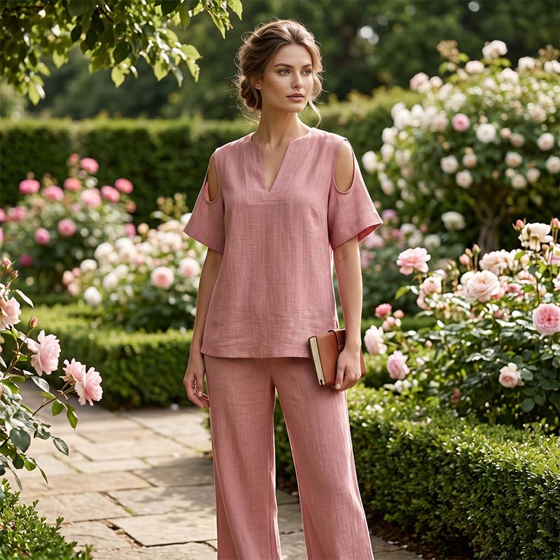 ⏳ Dernière heure – -50% se termine ! Ensemble tunique et pantalon coupe ample, couleur unie