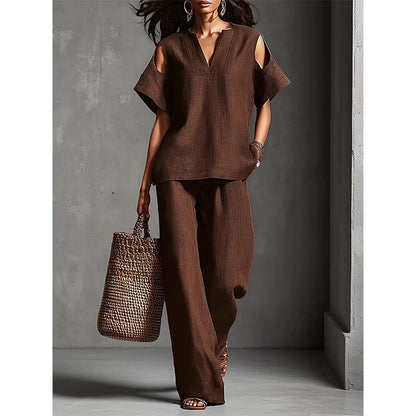 ⏳ Dernière heure – -50% se termine ! Ensemble tunique et pantalon coupe ample, couleur unie