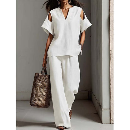 ⏳ Dernière heure – -50% se termine ! Ensemble tunique et pantalon coupe ample, couleur unie