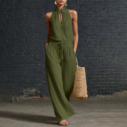 ⏰ -50% – Pour une durée limitée ! Ensemble pour femme composé d'un haut dos nu et d'un pantalon à jambes larges