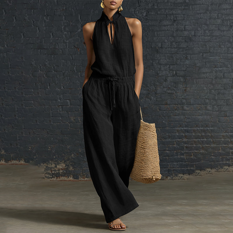 ⏰ -50% – Pour une durée limitée ! Ensemble pour femme composé d'un haut dos nu et d'un pantalon à jambes larges