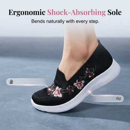 👟🌸 Chaussures slip-on en maille à motifs floraux
