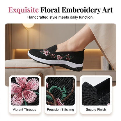 👟🌸 Chaussures slip-on en maille à motifs floraux