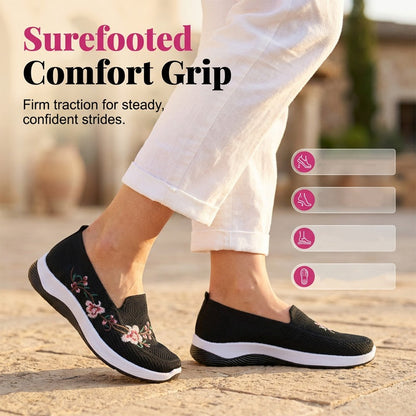 👟🌸 Chaussures slip-on en maille à motifs floraux
