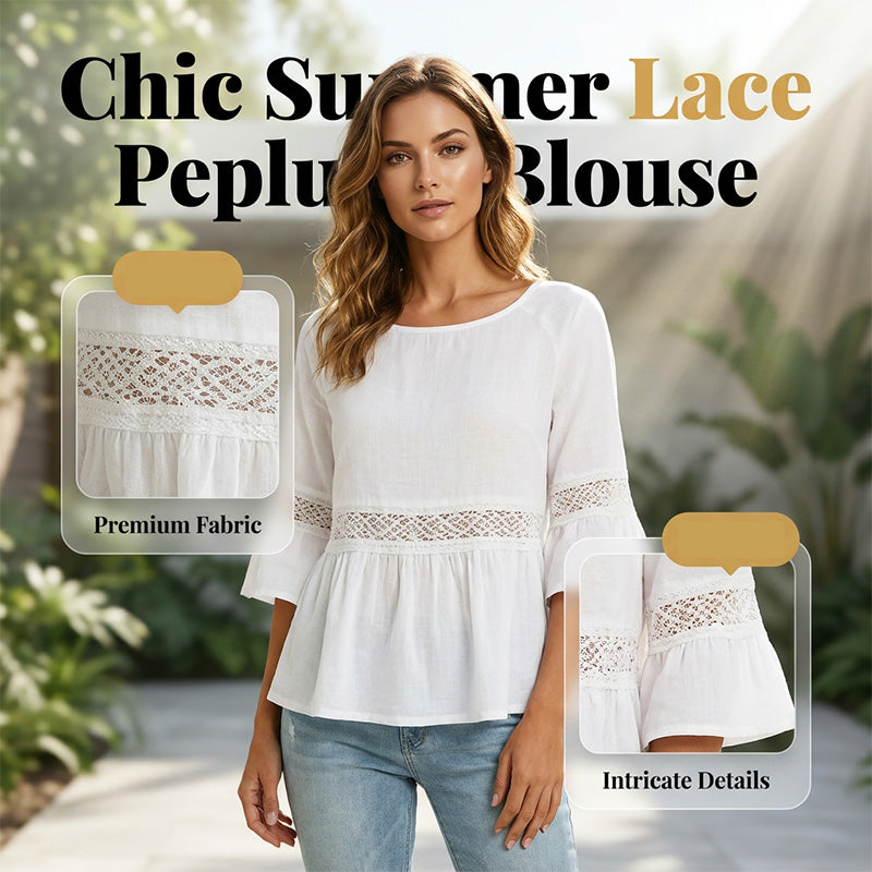⏳ Dernière heure – -50% se termine ! Blouse à volants et à basques pour femme