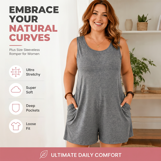 👗 50% DE RÉDUCTION 💥 Combinaison sans manches grande taille avec poches – Fluide, confortable & polyvalente – Idéale pour l’été, les voyages ou le quotidien – élégante sans effort ✨