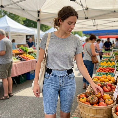 📦 En expédition quotidienne ! Pantalon capri en jean taille haute pour femme, taille élastiquée, coupe courte