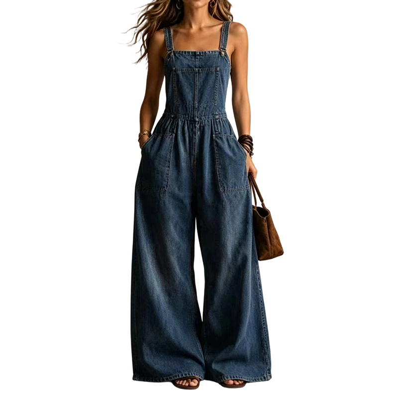 ☀️ Le best-seller de l'été 2026 est arrivé ! Combinaison d'été ample en jean pour femme, avec poches