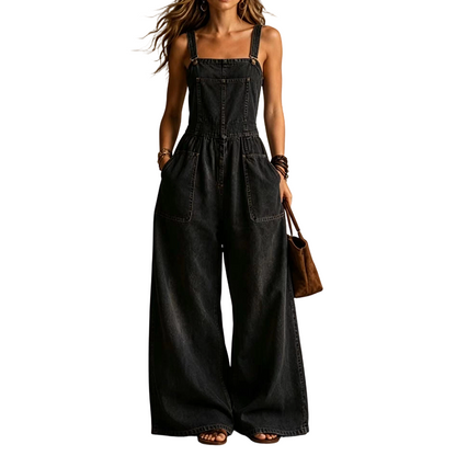 ☀️ Le best-seller de l'été 2026 est arrivé ! Combinaison d'été ample en jean pour femme, avec poches