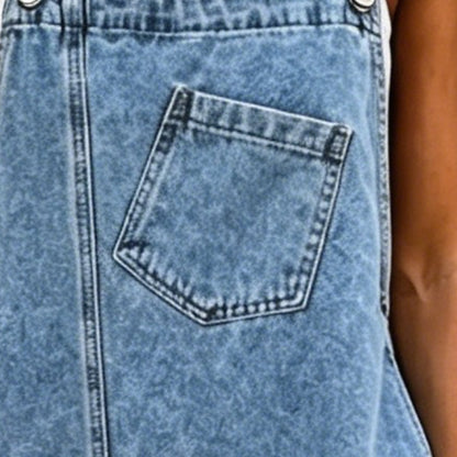 👗 50 % DE RÉDUCTION EN CE MOMENT ! 👖 Robe-salopette midi sans manches en jean pour femme – Jean doux et coupe décontractée – Style vintage, poches latérales – Idéale pour les journées décontractées ou les superpositions estivales ✨