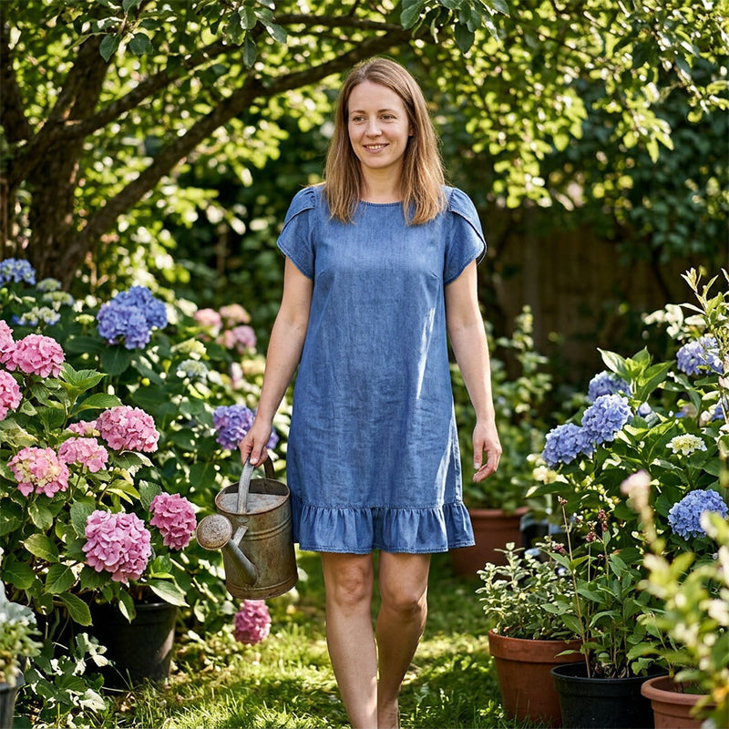 👗 Nouveauté fraîchement arrivée – -50% pour goûter !✨Elegantes Kleid aus gewaschenem Denim – Lässige Eleganz für jeden Tag💙