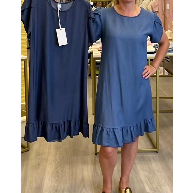 👗 Nouveauté fraîchement arrivée – -50% pour goûter !✨Elegantes Kleid aus gewaschenem Denim – Lässige Eleganz für jeden Tag💙