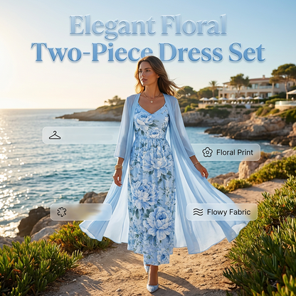 🏆 Champion des ventes – à moitié prix pour durée limitée ! Ensemble élégant à deux pièces pour femme, à motif floral