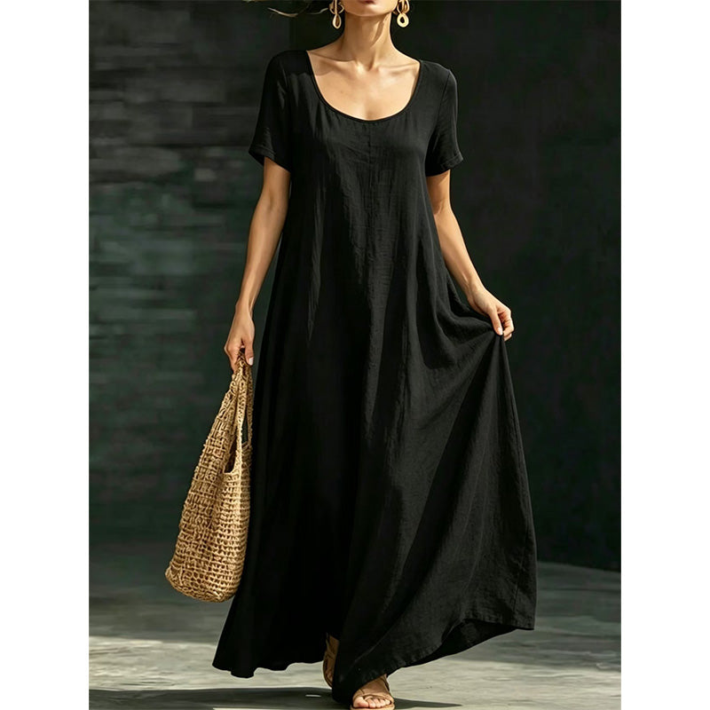 📢📢50 % DE RÉDUCTION !! ⏰Robe longue d'été minimaliste à encolure rond