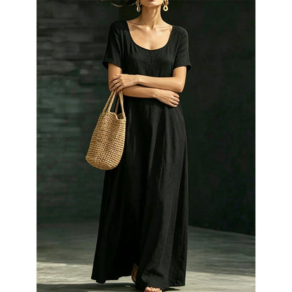 📢📢50 % DE RÉDUCTION !! ⏰Robe longue d'été minimaliste à encolure rond
