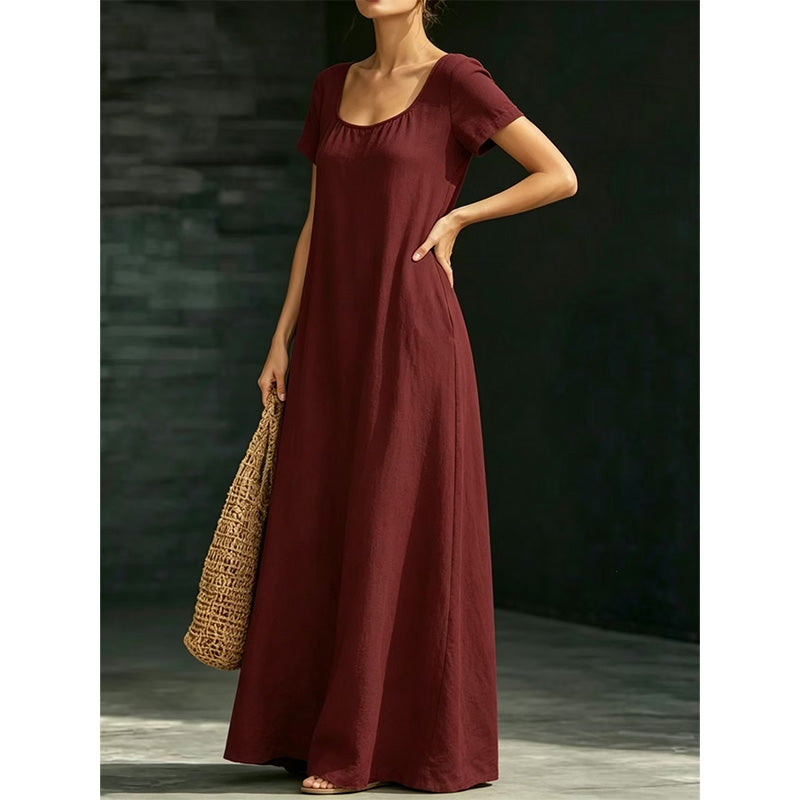 📢📢50 % DE RÉDUCTION !! ⏰Robe longue d'été minimaliste à encolure rond