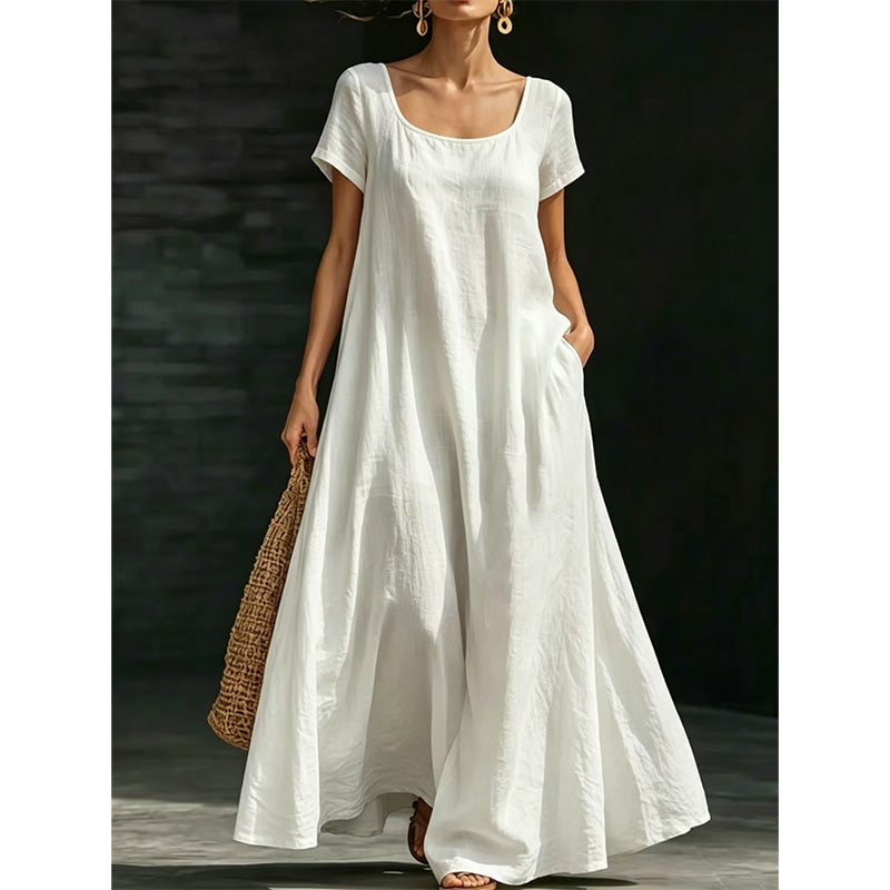 📢📢50 % DE RÉDUCTION !! ⏰Robe longue d'été minimaliste à encolure rond