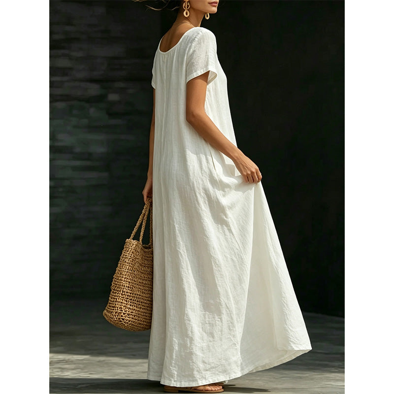 📢📢50 % DE RÉDUCTION !! ⏰Robe longue d'été minimaliste à encolure rond