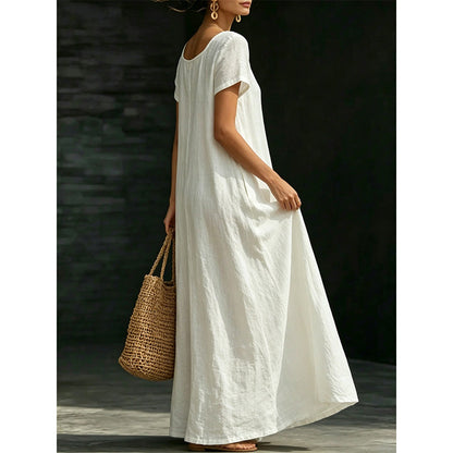 📢📢50 % DE RÉDUCTION !! ⏰Robe longue d'été minimaliste à encolure rond