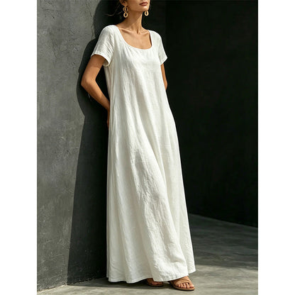 📢📢50 % DE RÉDUCTION !! ⏰Robe longue d'été minimaliste à encolure rond