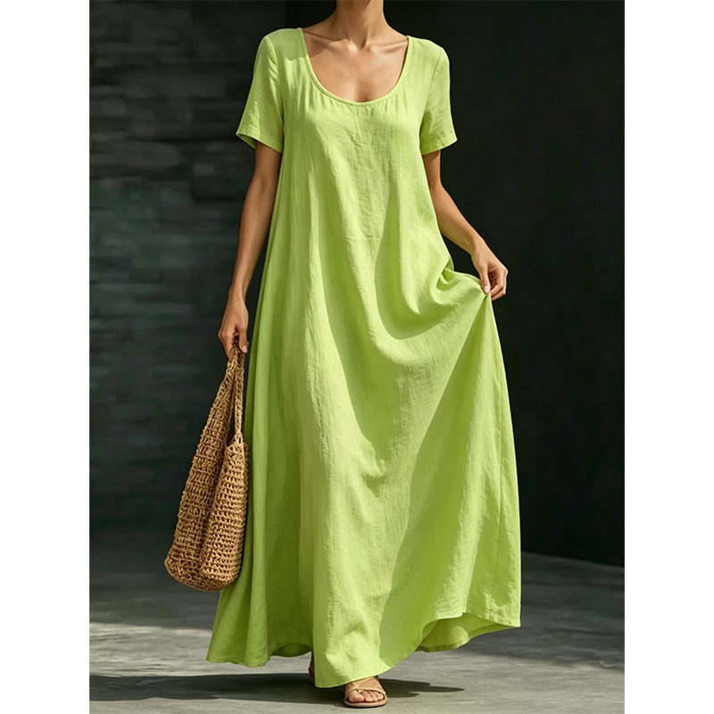 📢📢50 % DE RÉDUCTION !! ⏰Robe longue d'été minimaliste à encolure rond