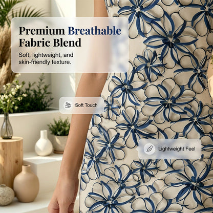 Élégante robe midi d'été à motifs floraux