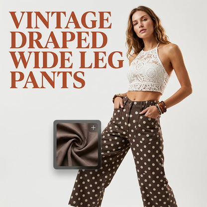 Pantalon décontracté à larges jambes à pois pour femme