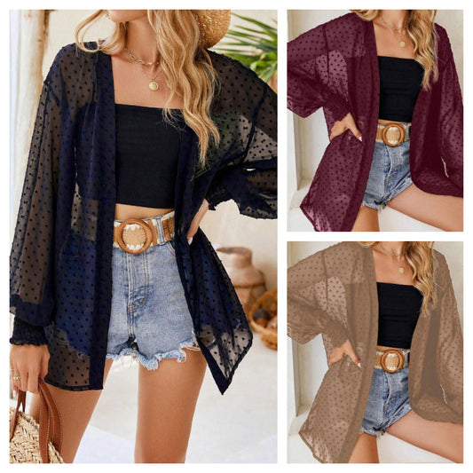 🌹 50 % DE RÉDUCTION EN CE MOMENT ! 🌹 Cardigan léger et transparent pour femme