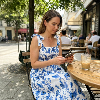 🌸Robe d'été élégante à bretelles et imprimé floral pour femme – Un style estival décontracté ✨