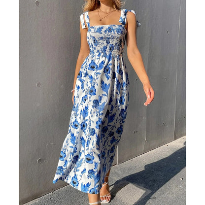 🌸Robe d'été élégante à bretelles et imprimé floral pour femme – Un style estival décontracté ✨