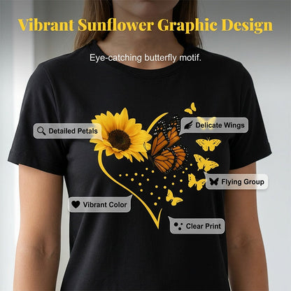 🌺Ensemble composé d'un t-shirt et d'un short à motif de tournesols pour femmes