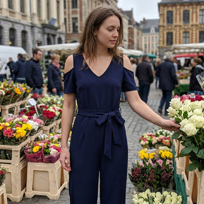 Combinaison élégante à épaules dénudées pour femme