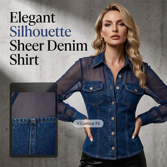 Haut en denim patchwork à mailles pour femme