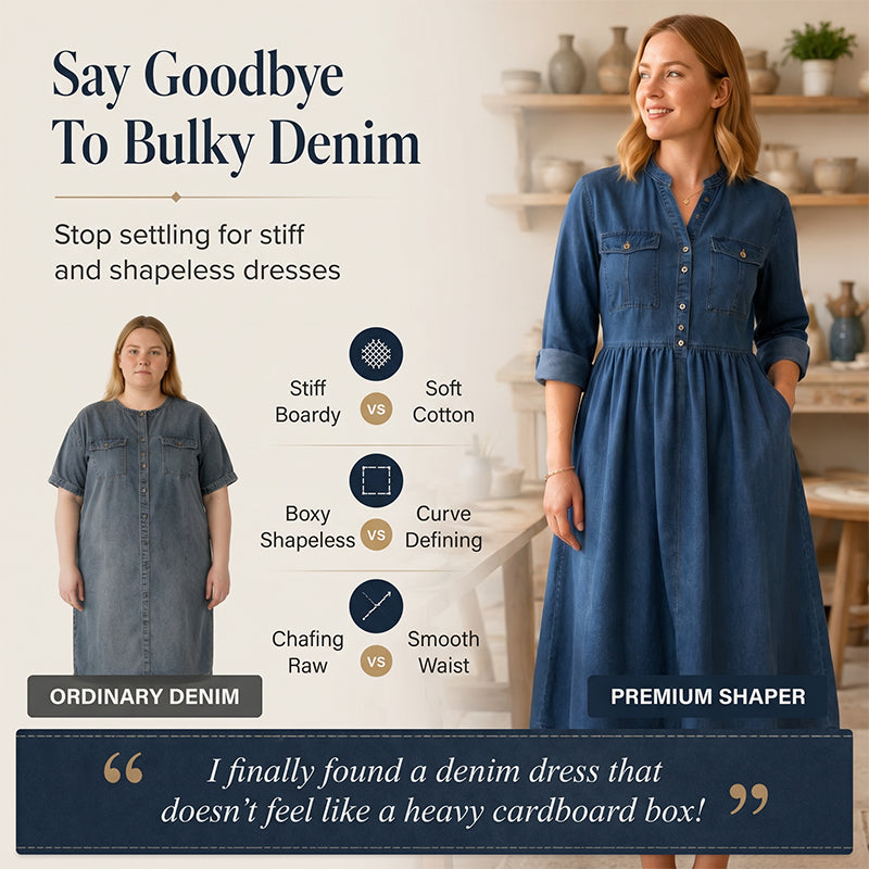 Robe longue en jean à boutons pour femmes, grande taille