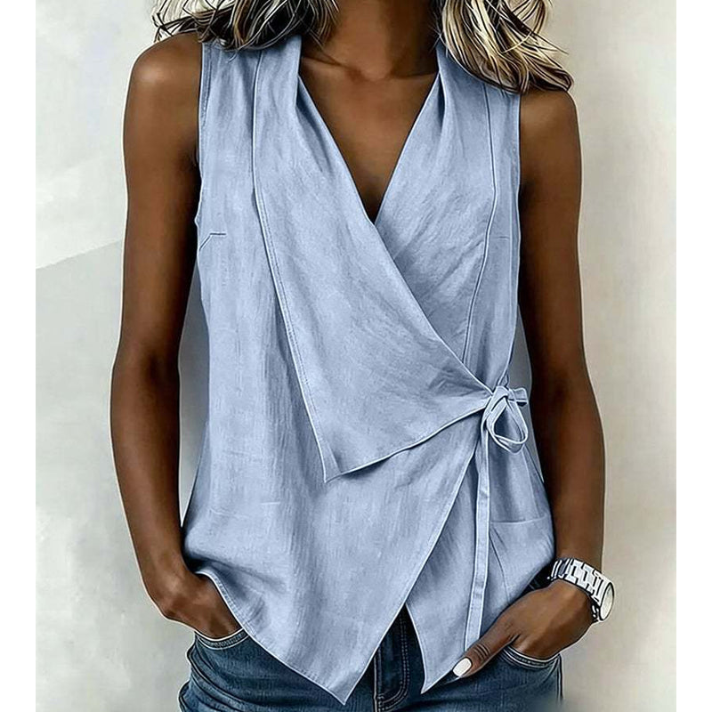 🔥50 % DE RÉDUCTION sur les chemisiers décontractés sans manches à col licou pour femme, débardeurs d'été doux et respirants, chemisiers élégants à coupe ample pour le quotidien, les vacances et le streetwear