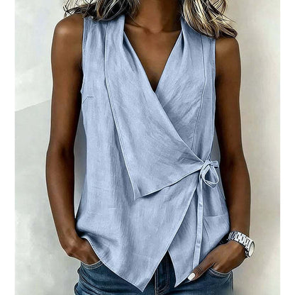 🔥50 % DE RÉDUCTION sur les chemisiers décontractés sans manches à col licou pour femme, débardeurs d'été doux et respirants, chemisiers élégants à coupe ample pour le quotidien, les vacances et le streetwear