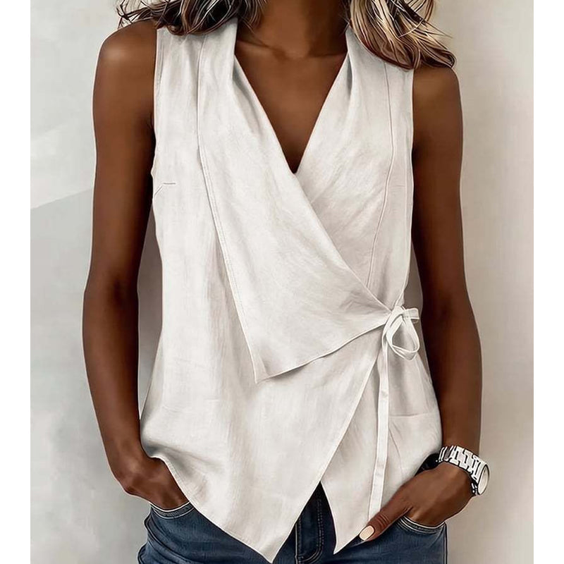🔥50 % DE RÉDUCTION sur les chemisiers décontractés sans manches à col licou pour femme, débardeurs d'été doux et respirants, chemisiers élégants à coupe ample pour le quotidien, les vacances et le streetwear